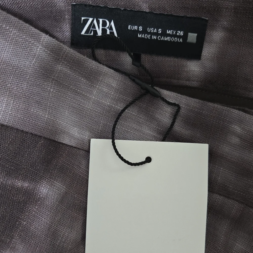 Zara Tie Dye Linen Blend Wrap Pants Size S NWT